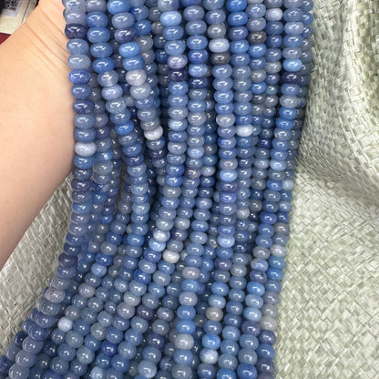 Polished Natural Stone Beads With Aventurine Inlay, 4mm Diameter, Available In Blue For Jewelry Making