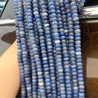 Polished Natural Stone Beads With Aventurine Inlay, 4mm Diameter, Available In Blue For Jewelry Making