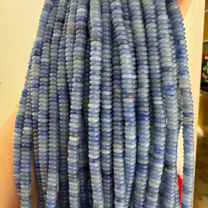 Polished Natural Stone Beads With Aventurine Inlay, 4mm Diameter, Available In Blue For Jewelry Making