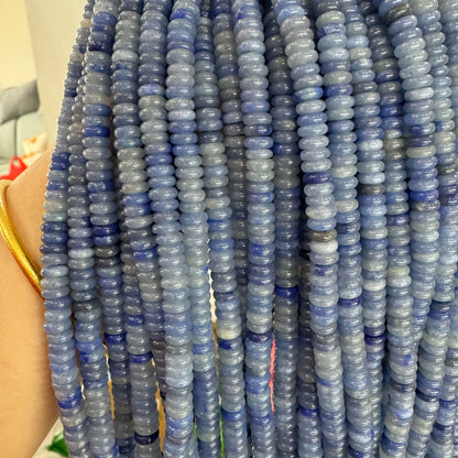 Polished Natural Stone Beads With Aventurine Inlay, 4mm Diameter, Available In Blue For Jewelry Making