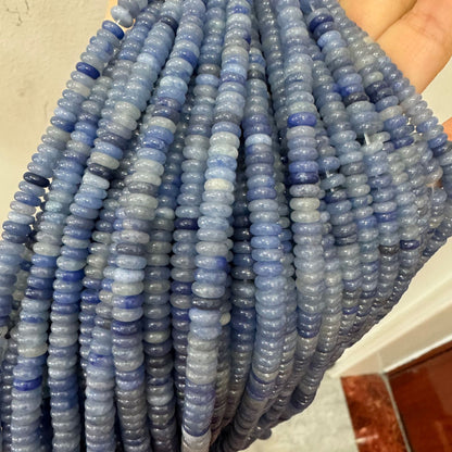 Polished Natural Stone Beads With Aventurine Inlay, 4mm Diameter, Available In Blue For Jewelry Making