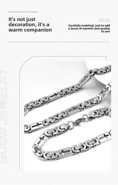 Waterproof Non Tarnish Gold Cross Necklace In Titanium Steel, Hip-Hop Style, Unisex Design