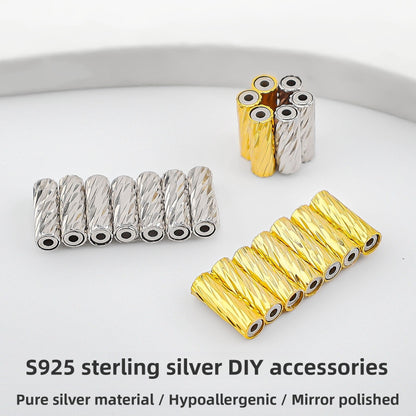 925 Sterling Silver Spacer Bars With Magnetic Clasp Closure, Electroplated Finish In Silver For Commute Jewelry Accessories