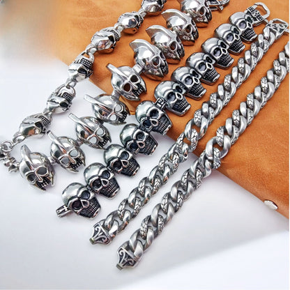 Unisex Hip-Hop Lines Bracelet Featuring Titanium Steel Chain And Stainless Steel In Steel Color