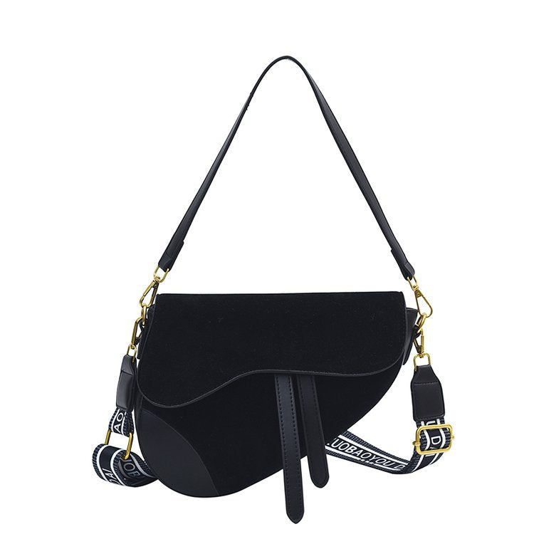 Women’s PU Leather Square Saddle Bag With Single Shoulder Strap, Printed Design, Perfect For Winter