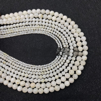 Polished Round Shell Beads For Jewelry Making, Diameter 3mm, Baroque Style