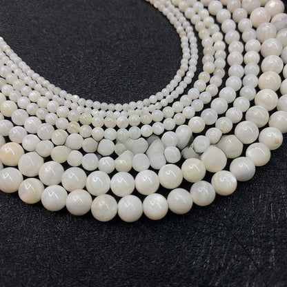 Polished Round Shell Beads For Jewelry Making, Diameter 3mm, Baroque Style