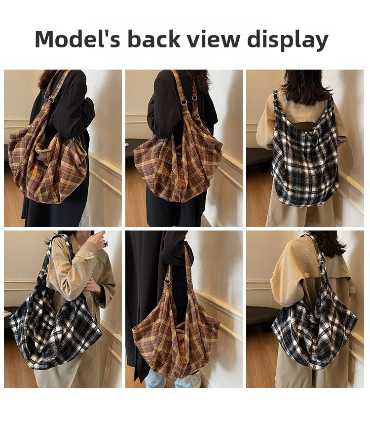 Lingge Square Woolen Shoulder Bag For Women With Single Shoulder Strap, Ideal For Autumn & Winter