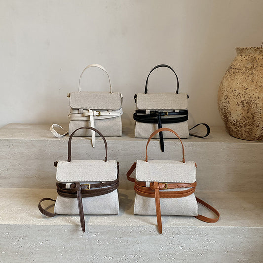 Square Canvas Underarm Bag For Women With Single Shoulder Strap, Stylish And Practical Women’s Handbag