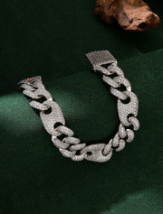 Pig Nose Bracelet - White Gold - 8inch