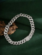 Wide Interlocking Necklace - White Gold - 18inch