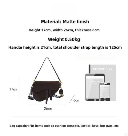 Women’s PU Leather Square Saddle Bag With Single Shoulder Strap, Printed Design, Perfect For Winter
