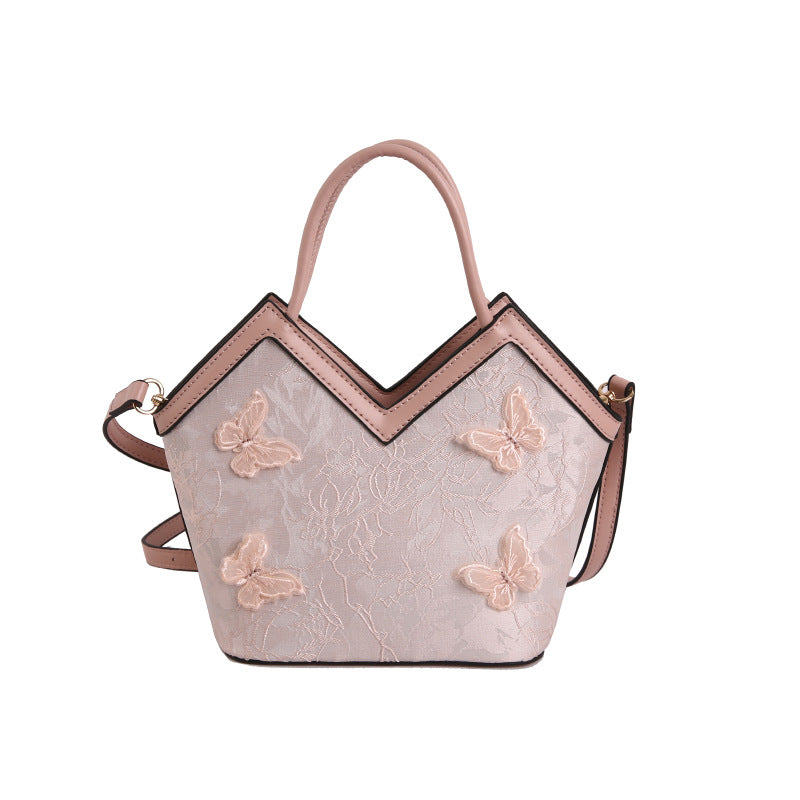 Heart-shaped PU Leather Handbag For Women With Embroidery And Top Handle, Stylish Heart Shape Design