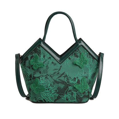 Heart-shaped PU Leather Handbag For Women With Embroidery And Top Handle, Stylish Heart Shape Design
