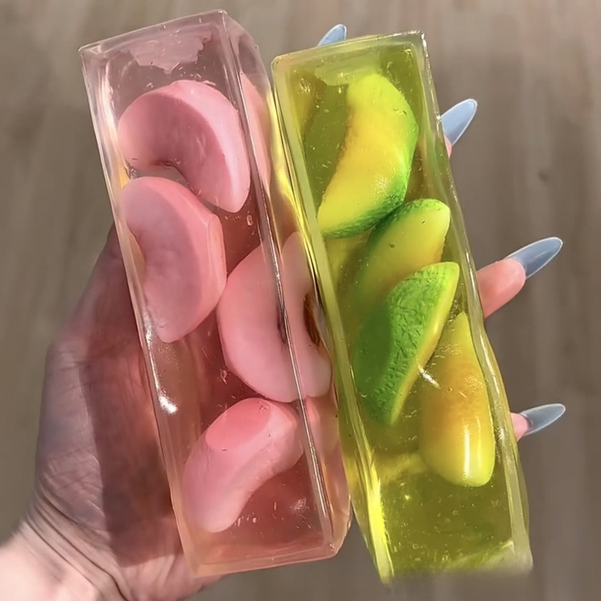 Handmade Peach Fruit Squishy Toy Made Of TPR, Slow Rebound, 4 PCS/Package