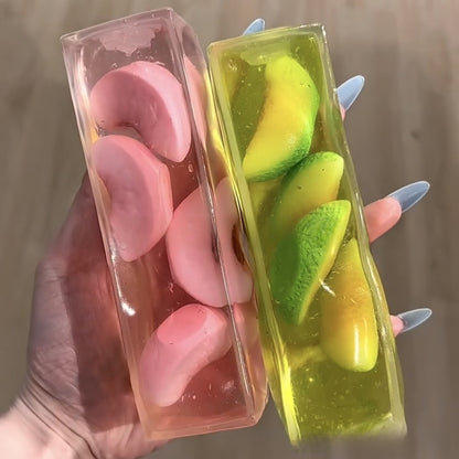 Handmade Peach Fruit Squishy Toy Made Of TPR, Slow Rebound, 4 PCS/Package