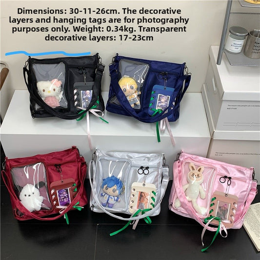 Solid Color Transparent PU Leather Shoulder Bag For Girls With Single Shoulder Strap, Perfect For Summer