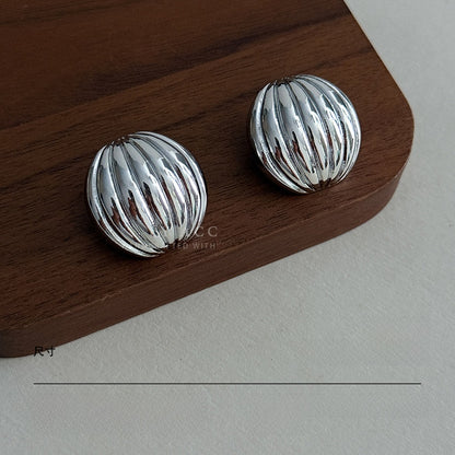 Geometric Stud Earrings For Women Featuring Gold Imitation Pearl And Turquoise Inlay With 925 Sterling Silver Posts