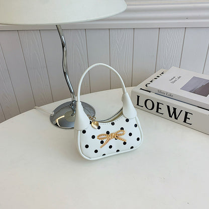 Girls' Oval Polka Dots PU Leather Shoulder Bag For All Seasons