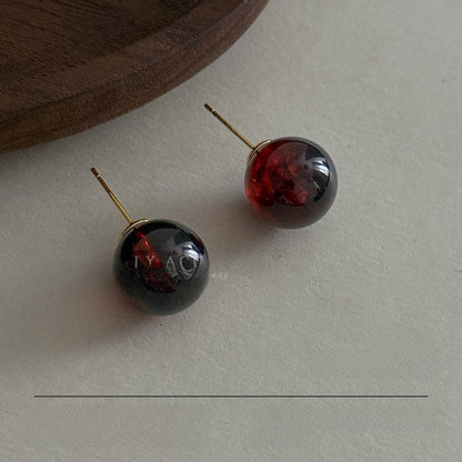 Natural Pink Flowers Stud Earrings For Women In Copper With Real Gold Plated Enamel Craft