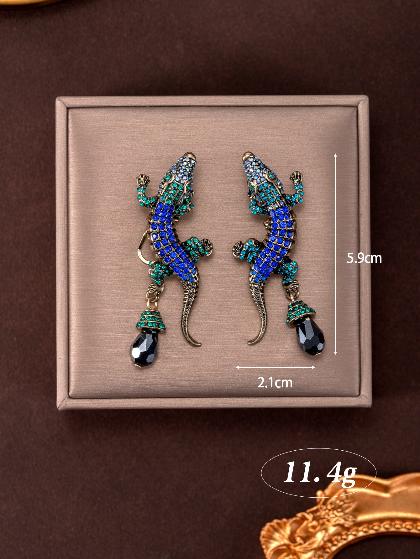 Animal Stud Earrings For Unisex Featuring Electroplated Zinc Alloy With 304 Stainless Steel Posts And Rhinestone Inlay