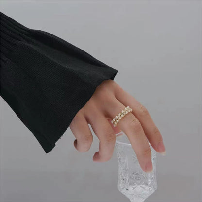 Geometric Open Rings For Unisex Featuring Zircon Inlay In Copper Alloy With IG Style Design