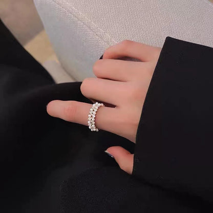 Geometric Open Rings For Unisex Featuring Zircon Inlay In Copper Alloy With IG Style Design