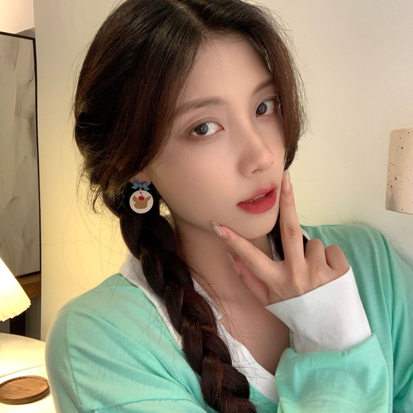 Cute Airy Blue Bow Tie Stud Earrings For Women With 925 Sterling Silver Alloy Posts
