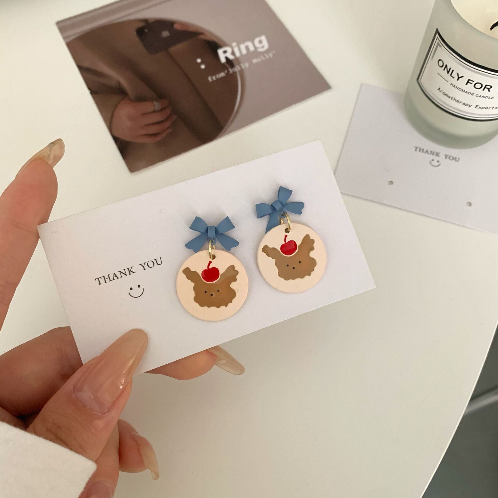 Cute Airy Blue Bow Tie Stud Earrings For Women With 925 Sterling Silver Alloy Posts