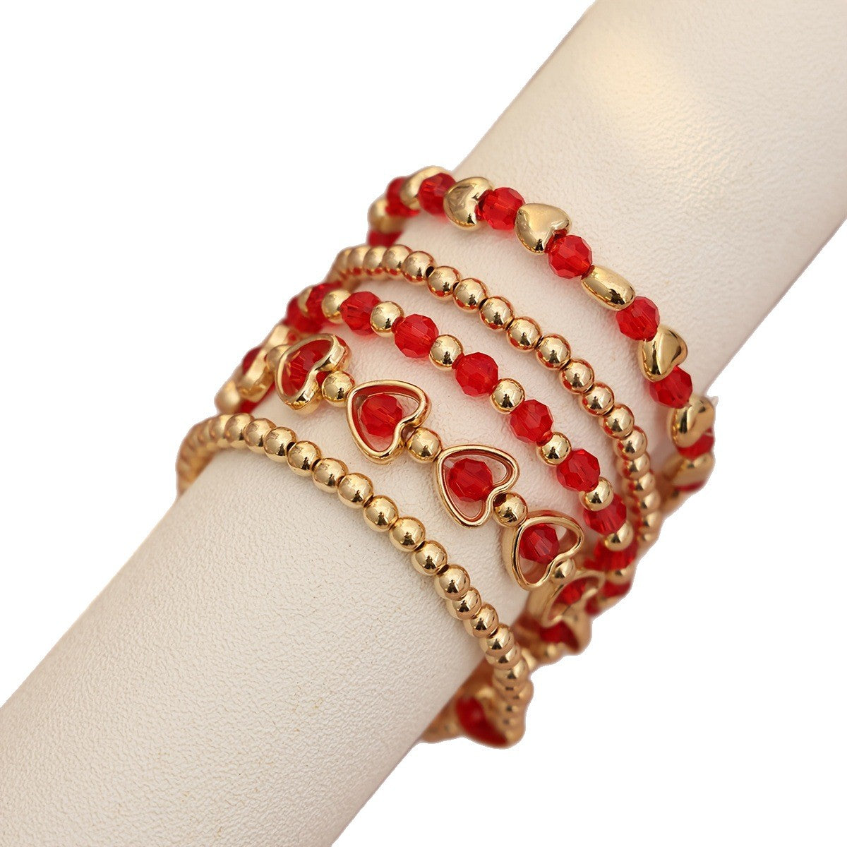 Heart Shape Simple Style Gold Bracelet For Women With Electroplated CCB Material