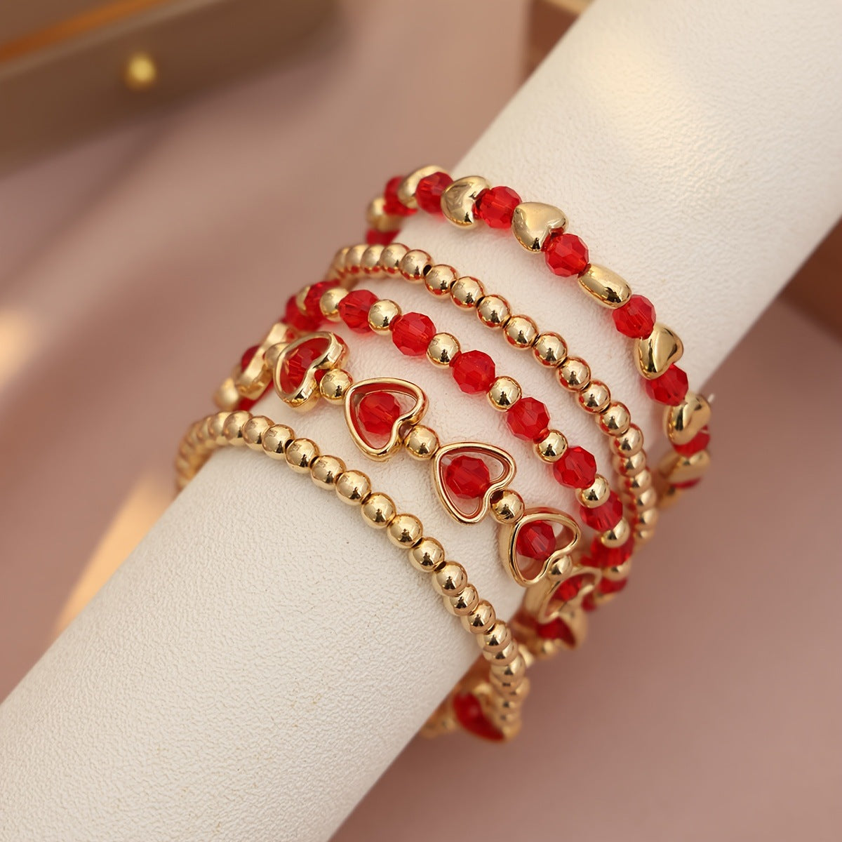 Heart Shape Simple Style Gold Bracelet For Women With Electroplated CCB Material