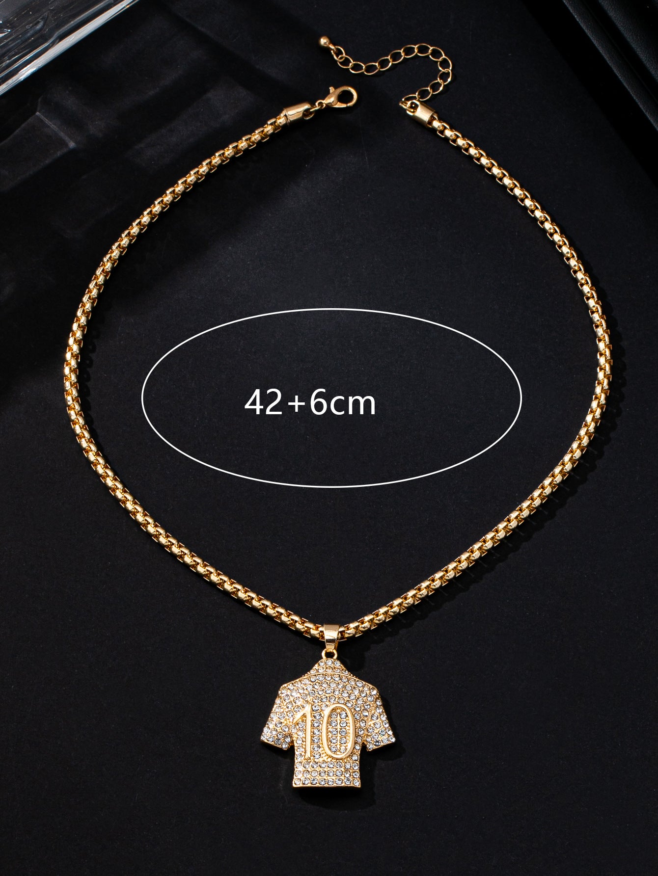 Men's Hip-Hop Basketball Necklace With Gold Bezel Setting And Rhinestones, Alloy Pendant On Twisted Rope Chain