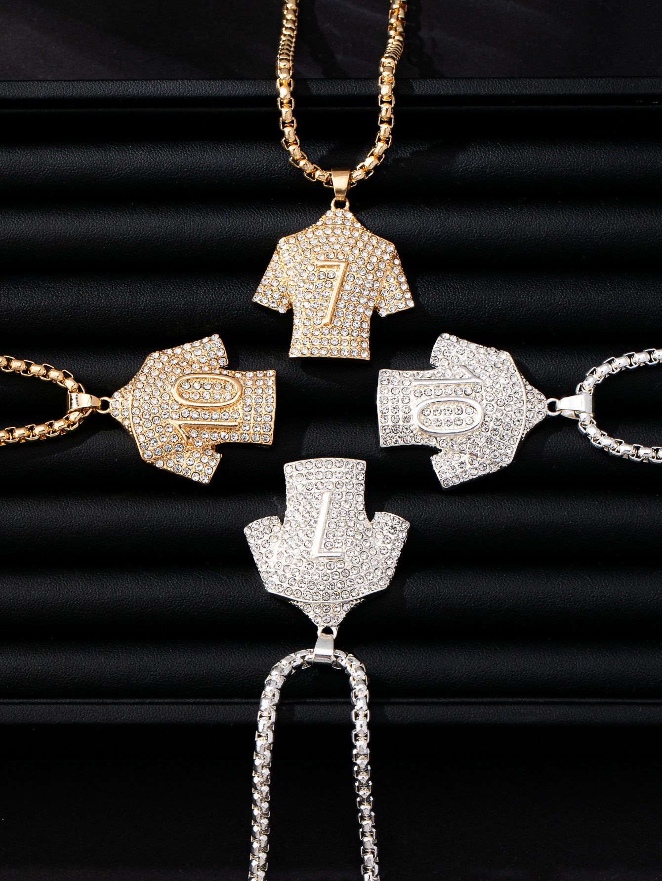 Men's Hip-Hop Basketball Necklace With Gold Bezel Setting And Rhinestones, Alloy Pendant On Twisted Rope Chain