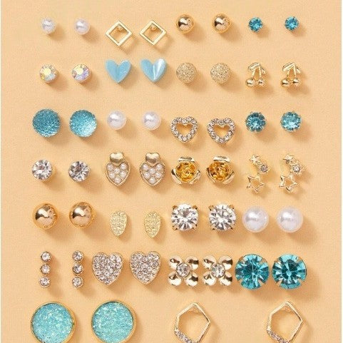 Multicolor Flowers Small Stud Earrings For Unisex Featuring Electroplated Zinc Alloy With Resin Ear Pins