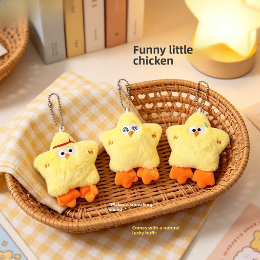 Children's Day Yellow Plush Bag Charm Key Chain, Soft And Cute Accessory For Bags