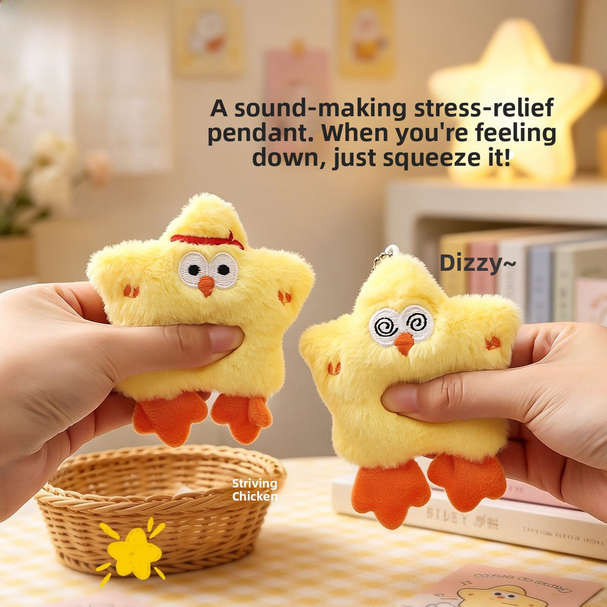 Children's Day Yellow Plush Bag Charm Key Chain, Soft And Cute Accessory For Bags