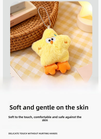 Children's Day Yellow Plush Bag Charm Key Chain, Soft And Cute Accessory For Bags