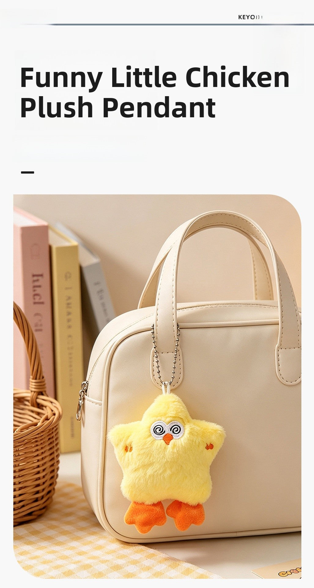 Children's Day Yellow Plush Bag Charm Key Chain, Soft And Cute Accessory For Bags