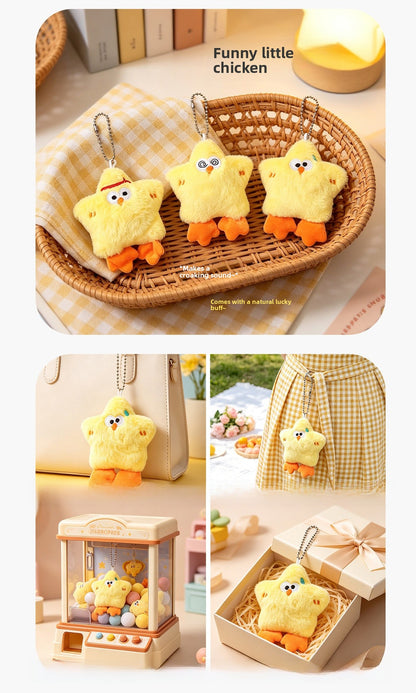 Children's Day Yellow Plush Bag Charm Key Chain, Soft And Cute Accessory For Bags