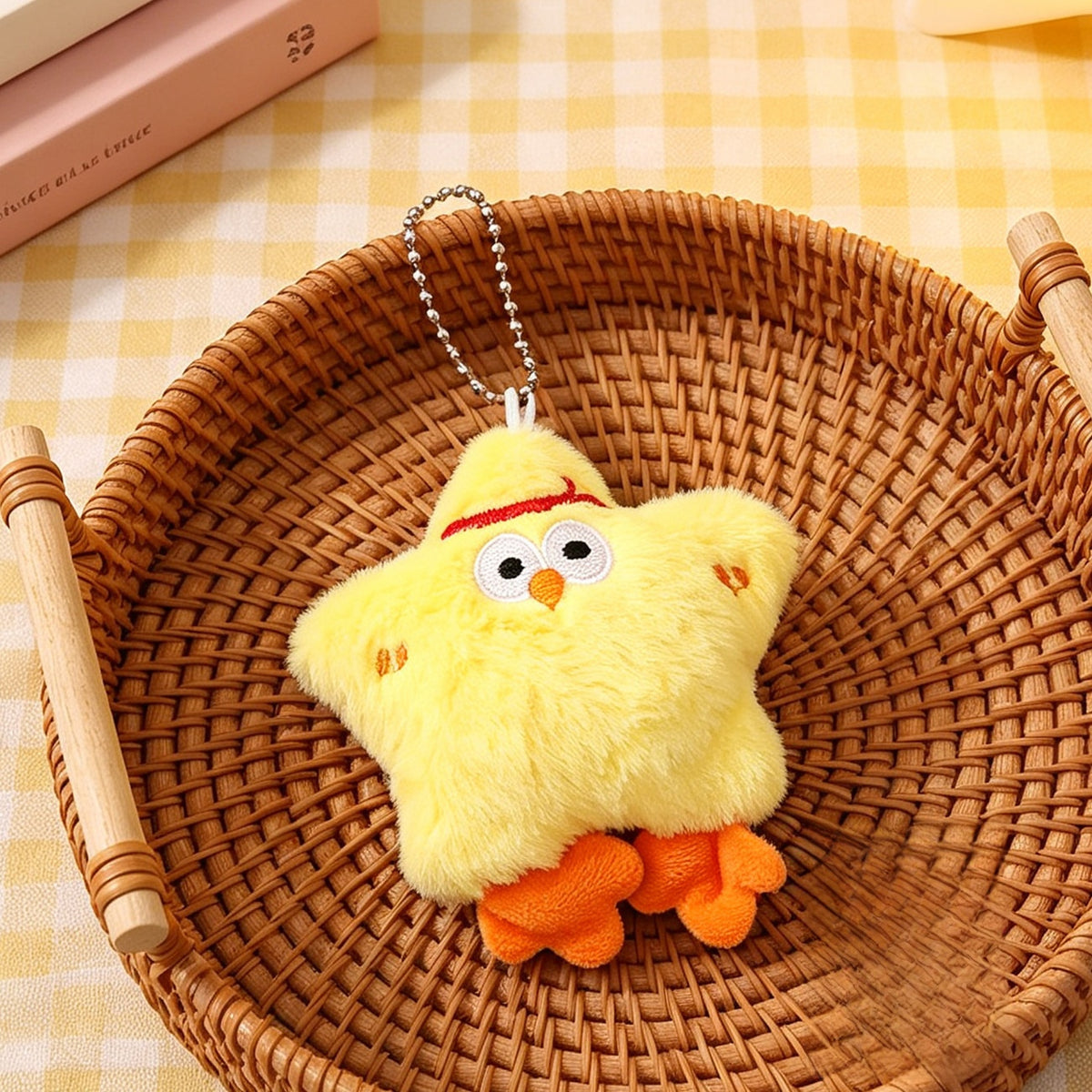 Children's Day Yellow Plush Bag Charm Key Chain, Soft And Cute Accessory For Bags