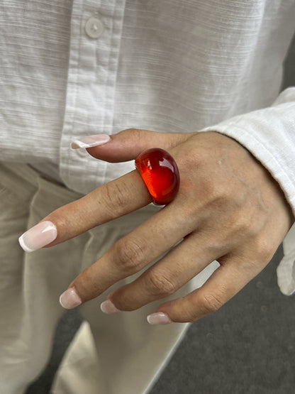 Geometric Shiny Slightly Sheer Rings Accessories