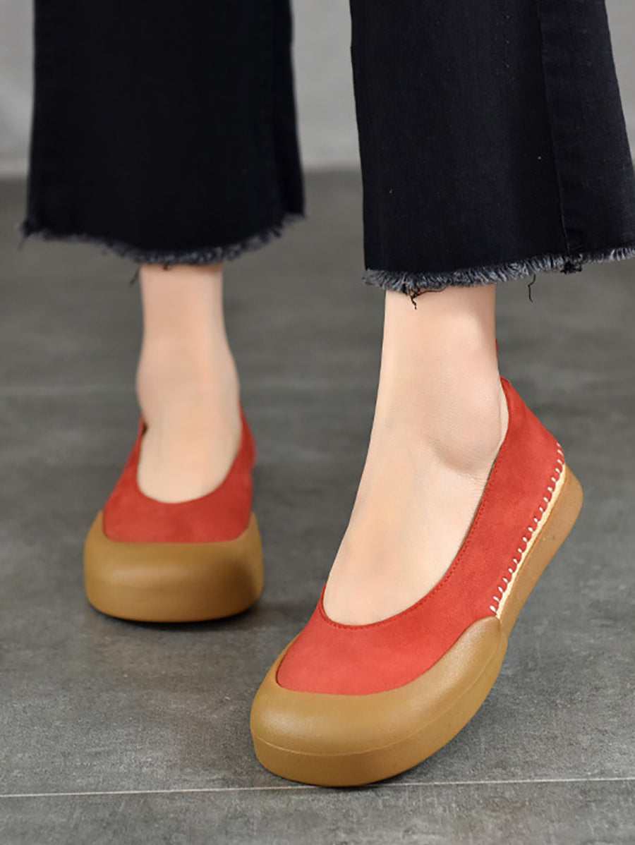 Women Casual Genuine Leather Flat Shoes