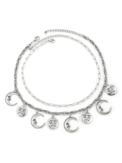 Chains Double Layered Geometric Solid Color Necklaces Accessories