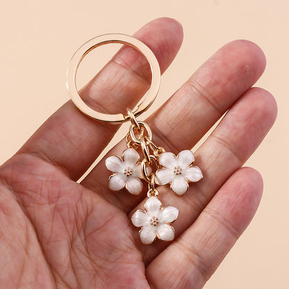 Llaveros De Cadena Con Patrón De Flores En Aleación, Estilo Japonés, Para Todas Las Temporadas