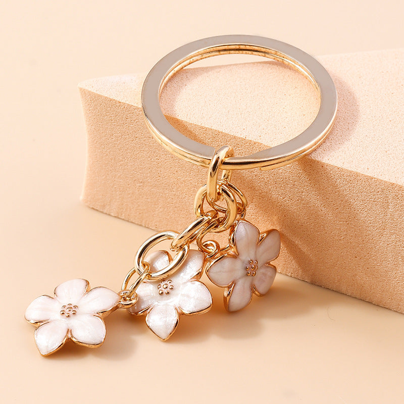 Llaveros De Cadena Con Patrón De Flores En Aleación, Estilo Japonés, Para Todas Las Temporadas