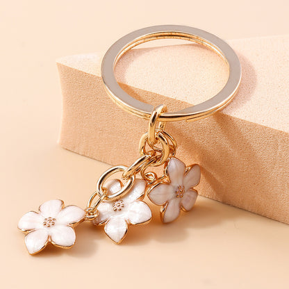 Llaveros De Cadena Con Patrón De Flores En Aleación, Estilo Japonés, Para Todas Las Temporadas