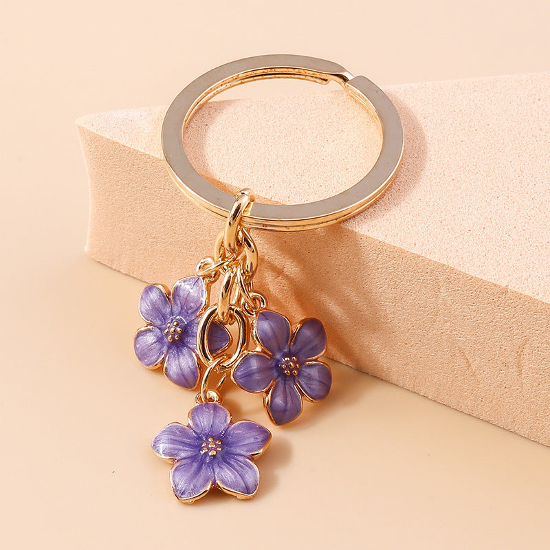 Llaveros De Cadena Con Patrón De Flores En Aleación, Estilo Japonés, Para Todas Las Temporadas