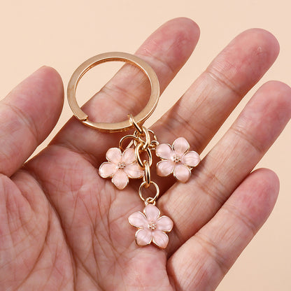 Llaveros De Cadena Con Patrón De Flores En Aleación, Estilo Japonés, Para Todas Las Temporadas