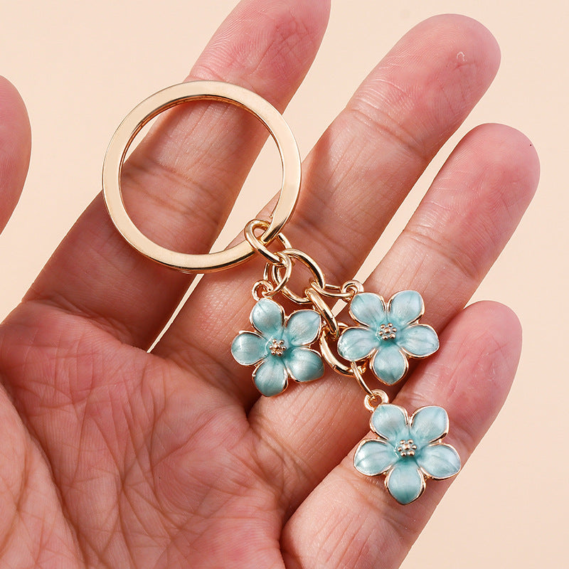Llaveros De Cadena Con Patrón De Flores En Aleación, Estilo Japonés, Para Todas Las Temporadas