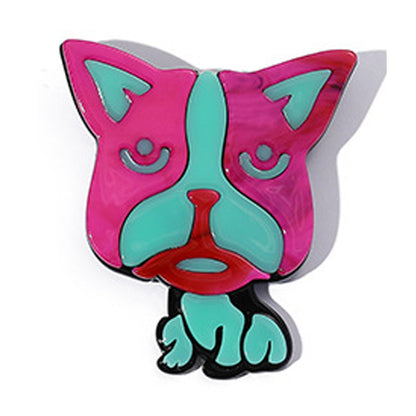 Pin De Acrílico Con Diseño De Perro En Color Azul Oscuro